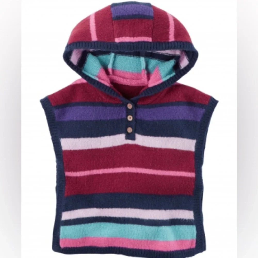 NWT CARTER’S Baby Girl Vest Just like Mom’s Multi colors STRIPED PULLOVER SZ 6M